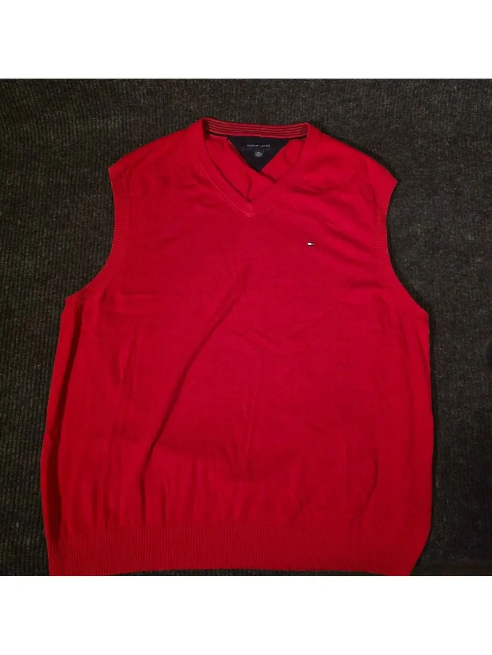 Tommy Hilfiger Men's Red V-Neck Sweater Vest XXL